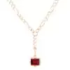 6ct Emerald Cut Birthstone Detachable Drop Link Necklace