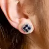 15MM Diameter Cluster Flower Stud Earrings