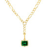 6ct Emerald Cut Birthstone Detachable Drop Link Necklace