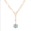6ct Emerald Cut Birthstone Detachable Drop Link Necklace