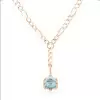 6ct Emerald Cut Birthstone Detachable Drop Link Necklace
