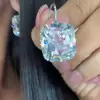 10ctw Cushion Cut White Sapphire Drop Earrings