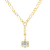 6ct Emerald Cut Birthstone Detachable Drop Link Necklace