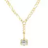 6ct Emerald Cut Birthstone Detachable Drop Link Necklace
