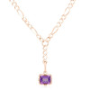 6ct Emerald Cut Birthstone Detachable Drop Link Necklace