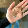 Double Bubble Bezel Pendant Ball Chain Everyday Necklace