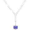 6ct Emerald Cut Birthstone Detachable Drop Link Necklace