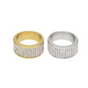 Micro Pave Setting Stainless Steel Men's Band Ring