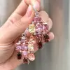 18ctw Multicolor Sapphire Statement Chandelier Earrings