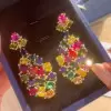 20ctw Multicolor Sapphire Statement Drop Earrings