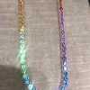 80ctw Round Cut Rainbow Sapphire Statement Necklace