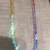 80ctw Round Cut Rainbow Sapphire Statement Necklace