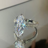 3.8ct Marquise Cut White Sapphire Paved Engagement Ring