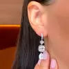 16CTW Cushion Cut White Sapphire Drop Earrings 