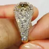 2ct Radiant Cut Yellow Sapphire Pave Engagement Ring