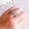Handmade Five Line 925 Sterling Silver Women's Band