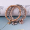 Butterfly Shape White Sapphire Tricolor Alloy Bracelet Set