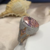 9.3ct Oval Cut Pink  Sapphire Paved Engagement Ring