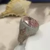 9.3ct Oval Cut Pink  Sapphire Paved Engagement Ring