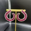 14ctw Pear Cut Ruby & White Sapphire Drop Earrings