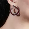 14ctw Pear Cut Ruby & White Sapphire Drop Earrings
