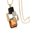 Geometric Square Pendant Lab-created Gemstone Necklace