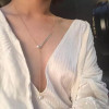 Simple Pearl Pendant Sterling Silver Long Necklace