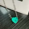 20ct Heart Cut Emerald Double Chain Necklace