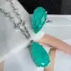 16ct Pear Cut Green Blue Paraiba Three-piece Jewelry Set