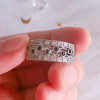 Handmade Hollow Carved Black & White Sapphire Women's Band
