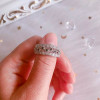 Handmade Hollow Carved Black & White Sapphire Women's Band