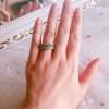 Handmade Hollow Carved Black & White Sapphire Women's Band
