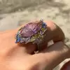 11ct Halo Marquise Cut Pink Sapphire Cocktail Ring