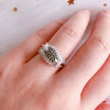 Handmade Midnight Black 925 Sterling Silver Women's Band