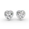 2ct Heart Cut White Sapphire Stud Earrings