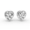 2ct Heart Cut White Sapphire Stud Earrings