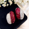 Invisible Set Ruby Stud Earrings