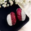 Invisible Set Ruby Stud Earrings