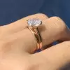 1.2ct Oval Cut White Sapphire 2pcs Bridal Set