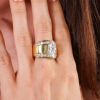 3.5ct Vintage Marquise Cut White Sapphire Engagement Ring