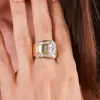 3.5ct Vintage Marquise Cut White Sapphire Engagement Ring