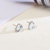 Heart Cut White Sapphire Stud Earrings