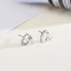 Heart Cut White Sapphire Stud Earrings