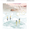 Mermaid Series 925 Silver Needle Fishtail Earrings