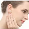 Handmade S925 Sterling Silver Snowflake Round Cut Ear Studs