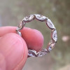 Oval cut White Sapphire Dainty Eternity Ring