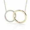 Handmade 3 Colors Circle with Gemstones Pendant Necklace