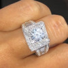 1ct Round Cut White Sapphire Criss Cross Engagement Ring