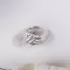 925 Sterling Silver Handmade Interlaced Open Adjustable Ring