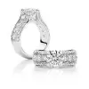 Handmade 2.0 Ct Round Cut with Sidestone Width Engagement Ring